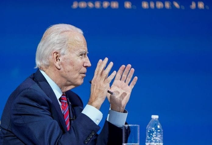 Presidente eleito dos EUA, Joe Biden, em Wilmington, Delaware